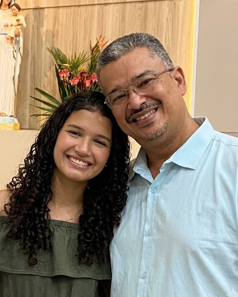 Laura Luisa e seu pai Comendador Fabrício Santos