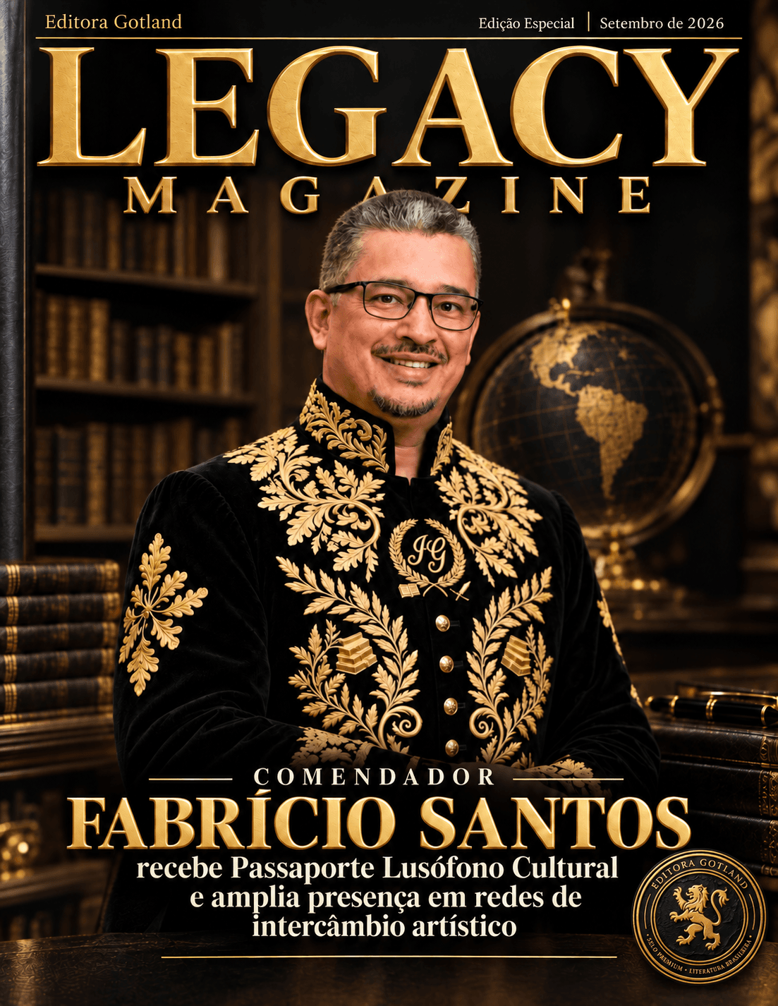 Capa — Revista Legacy Magazine, Vol. 1, n. 1 (22 setembro 2026)